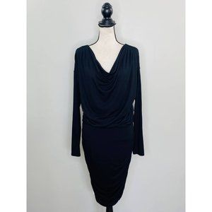 Athleta Solstice MicroModal Cowl Neck Ruched Dress Women Med Stretch Casual Chic